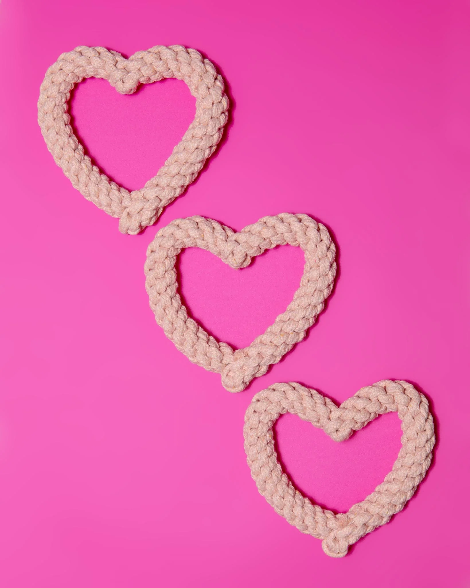 Blush Heart Dog Rope Toy