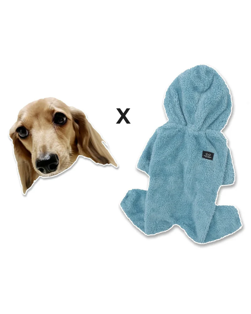 Boa Fleece Onesie for Dogs - Dachshund Fit (in Blue, Pink, Ivory, or Grey) (FINAL SALE)