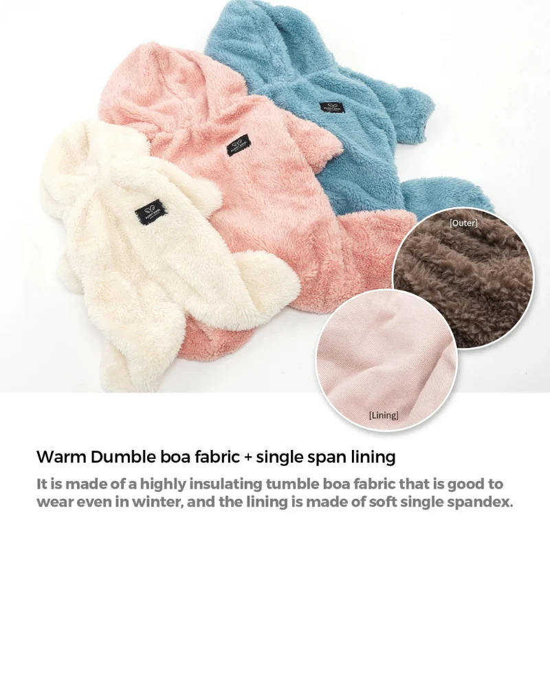 Boa Fleece Onesie for Dogs - Dachshund Fit (in Blue, Pink, Ivory, or Grey) (FINAL SALE) - Image 13