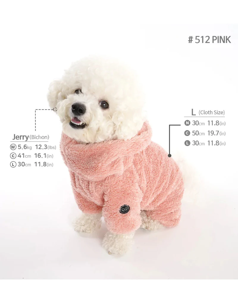 Boa Fleece Onesie for Dogs - Regular Fit (in Blue, Pink, Brown Ivory, or Grey) (FINAL SALE) - Image 17