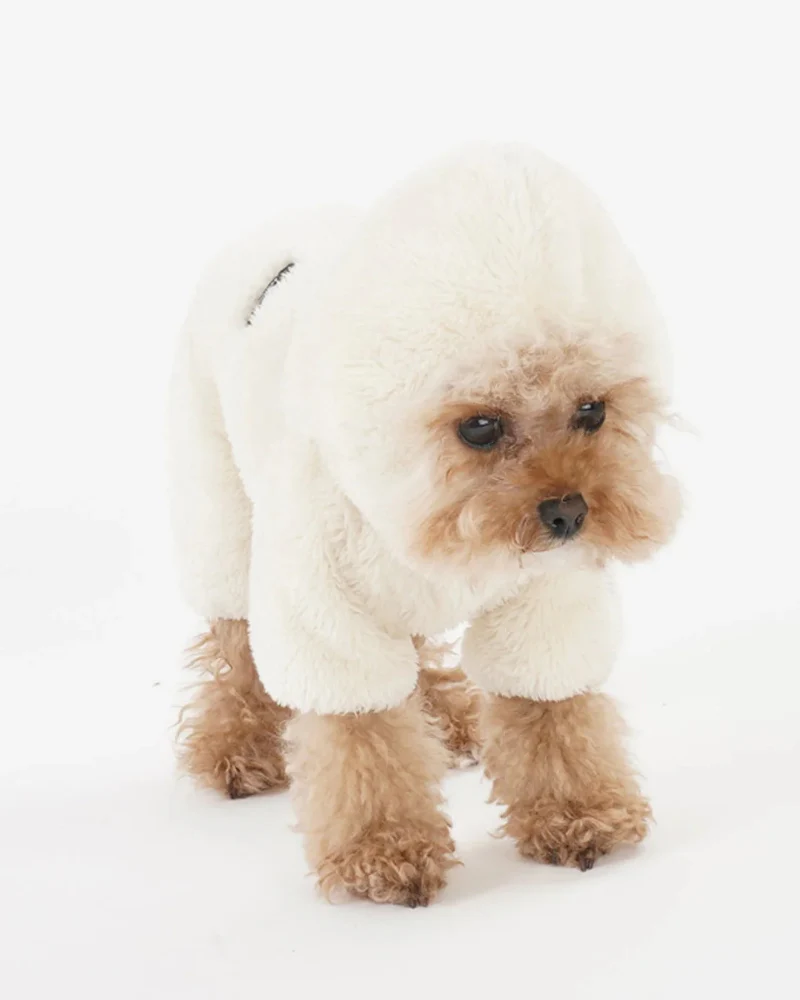 Boa Fleece Onesie for Dogs - Dachshund Fit (in Blue, Pink, Ivory, or Grey) (FINAL SALE) - Image 7