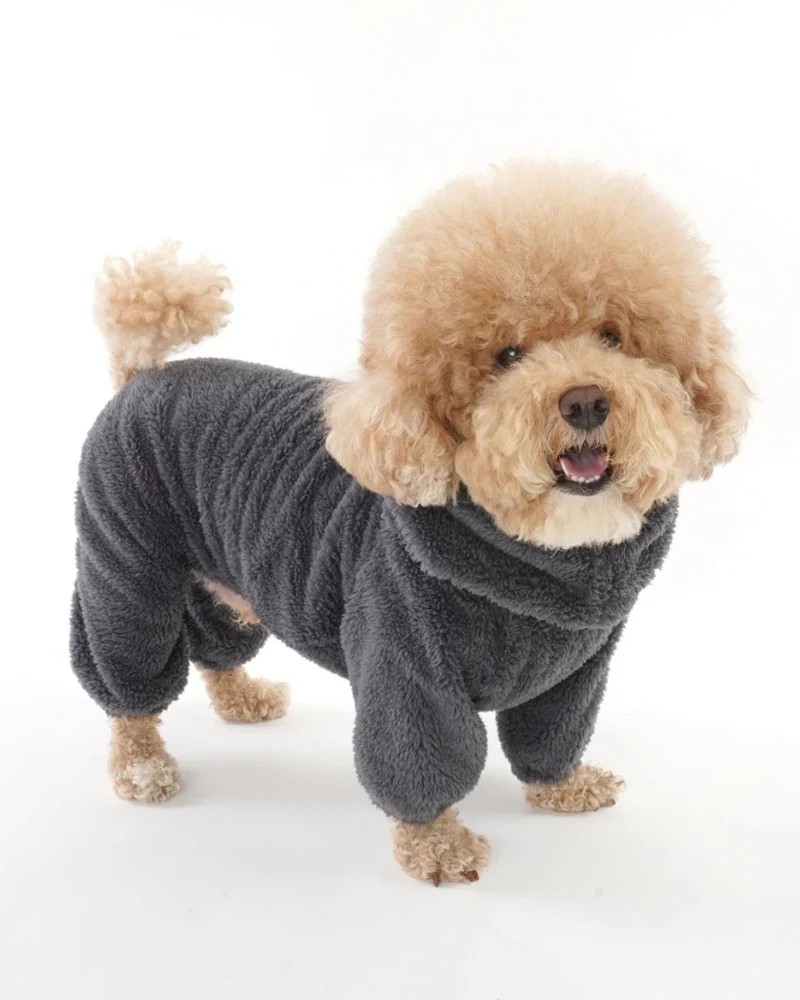 Boa Fleece Onesie for Dogs - Dachshund Fit (in Blue, Pink, Ivory, or Grey) (FINAL SALE) - Image 8