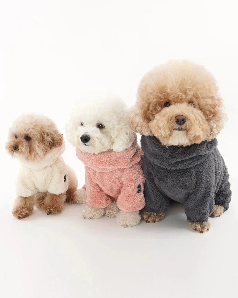 Boa Fleece Onesie for Dogs - Dachshund Fit (in Blue, Pink, Ivory, or Grey) (FINAL SALE) - Image 9