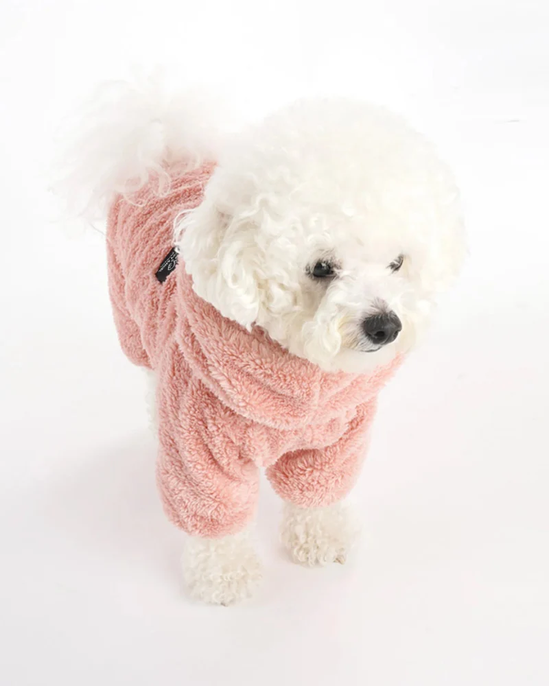 Boa Fleece Onesie for Dogs - Dachshund Fit (in Blue, Pink, Ivory, or Grey) (FINAL SALE) - Image 10