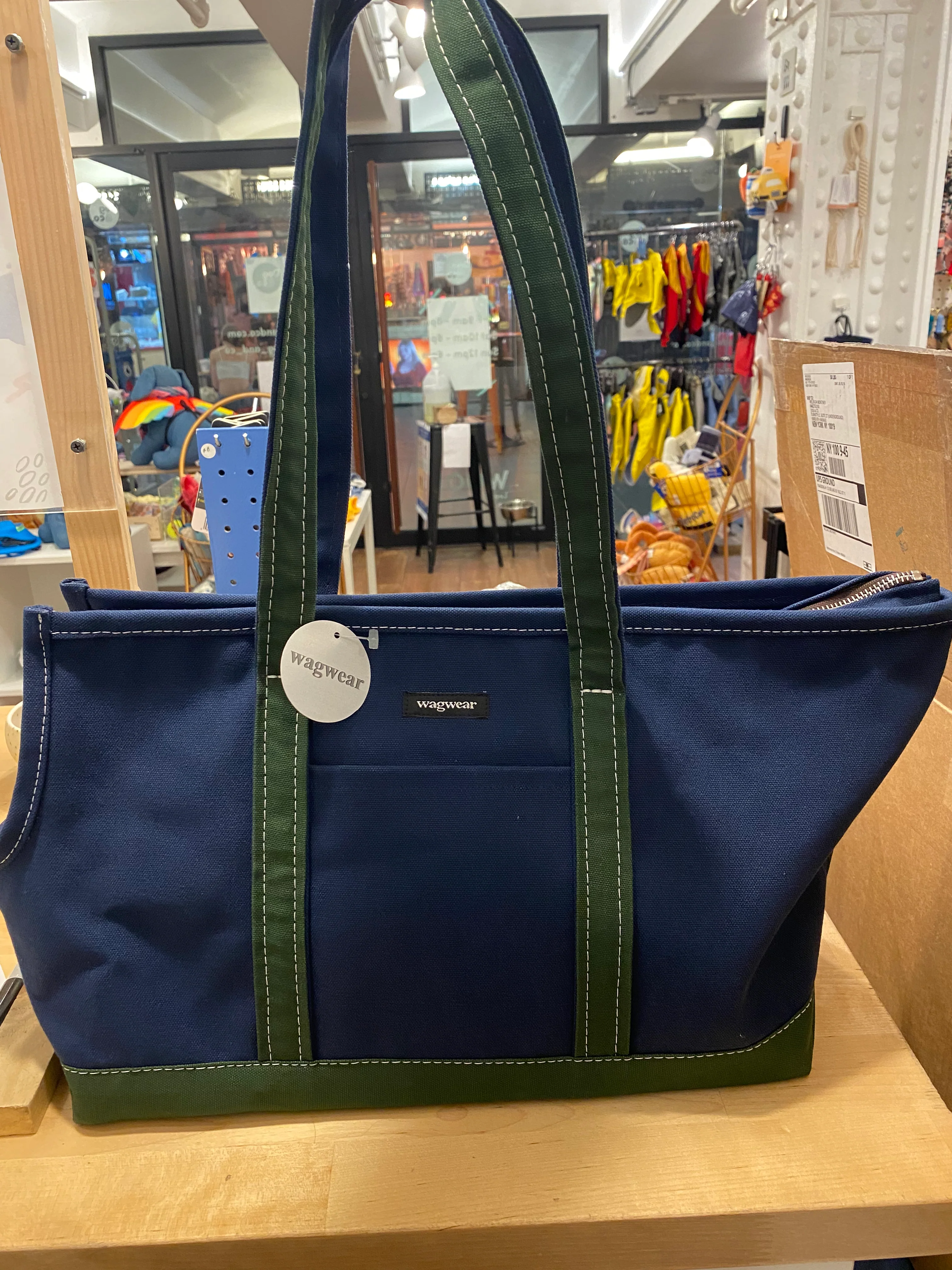 Boat Canvas Dog Tote in Navy and Olive (Dog & Co. Exclusive - Made in the USA) << FINAL SALE >> - Image 3