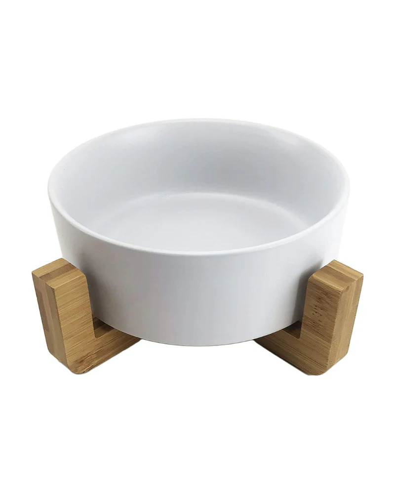 Bowl + Stand in Eggshell and Bamboo (Single) - Image 6