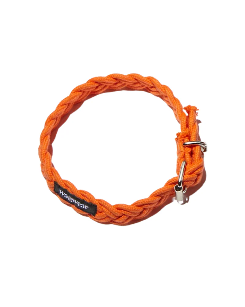 Braided Fisherman Dog Collar in Orange (Made in the USA) - Image 2