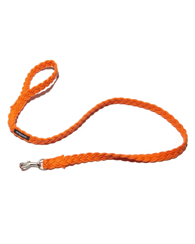 Braided Fisherman Dog Leash in Orange (Made in the USA)