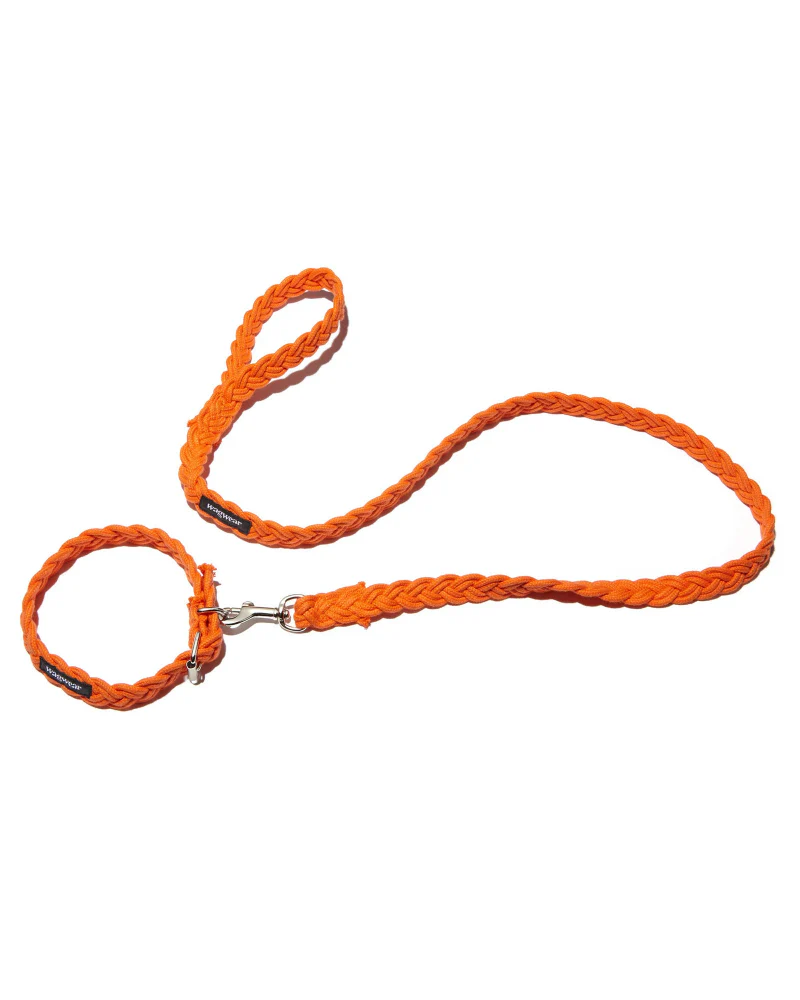 Braided Fisherman Dog Leash in Orange (Made in the USA) - Image 2