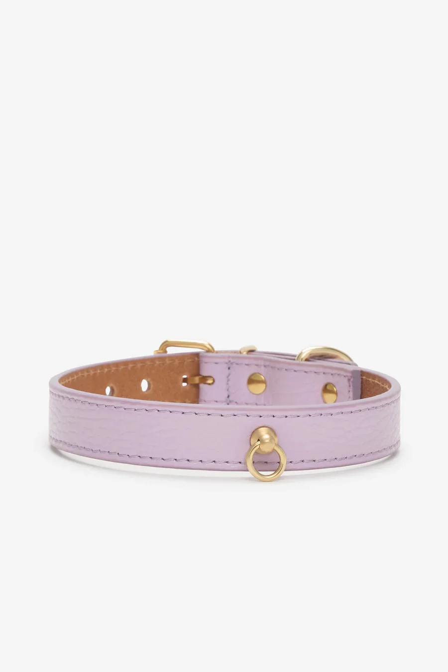 Juno Dog Collar in Lavender Cowhide Leather (Wide) (Made in Italy) (FINAL SALE) - Image 2