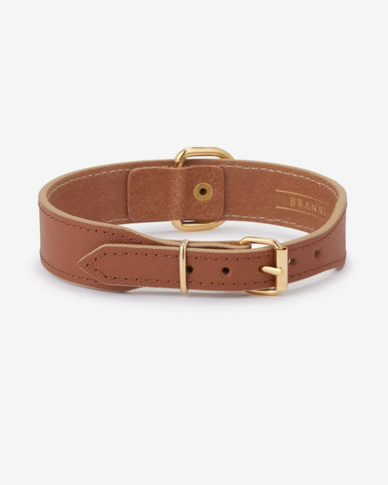 Moni Dog Collar in Cognac Leather (Made in Italy) (FINAL SALE) - Image 3