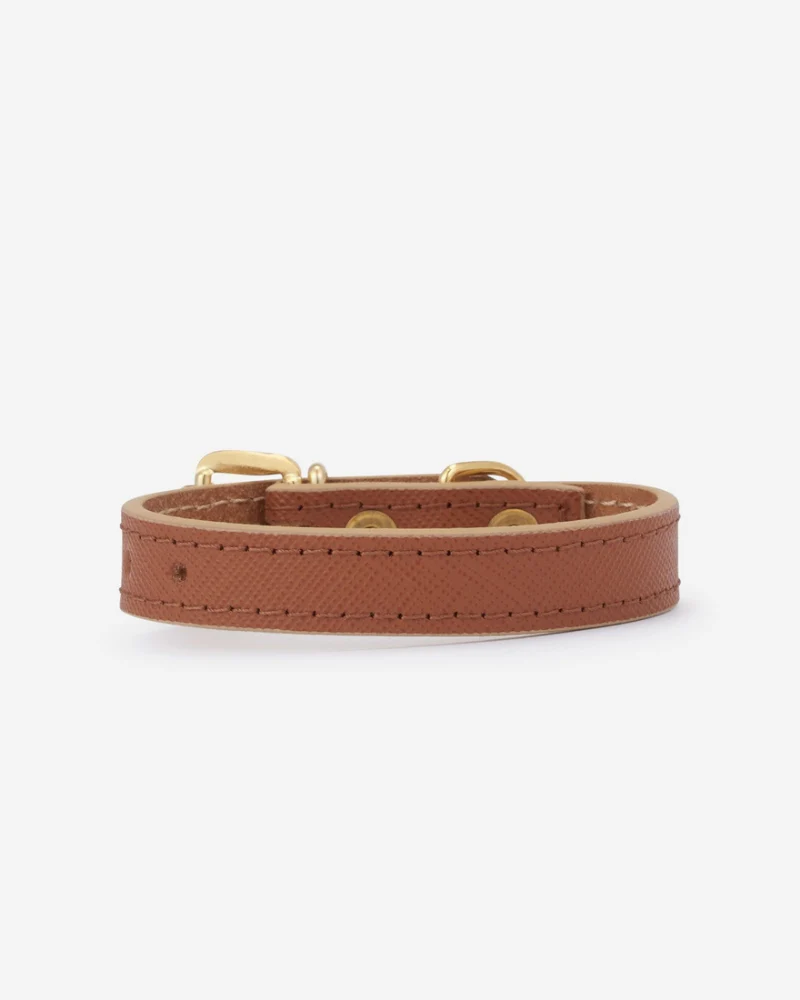 Small Dog Collar in Cognac Leather (Made in Italy) (FINAL SALE) - Image 3