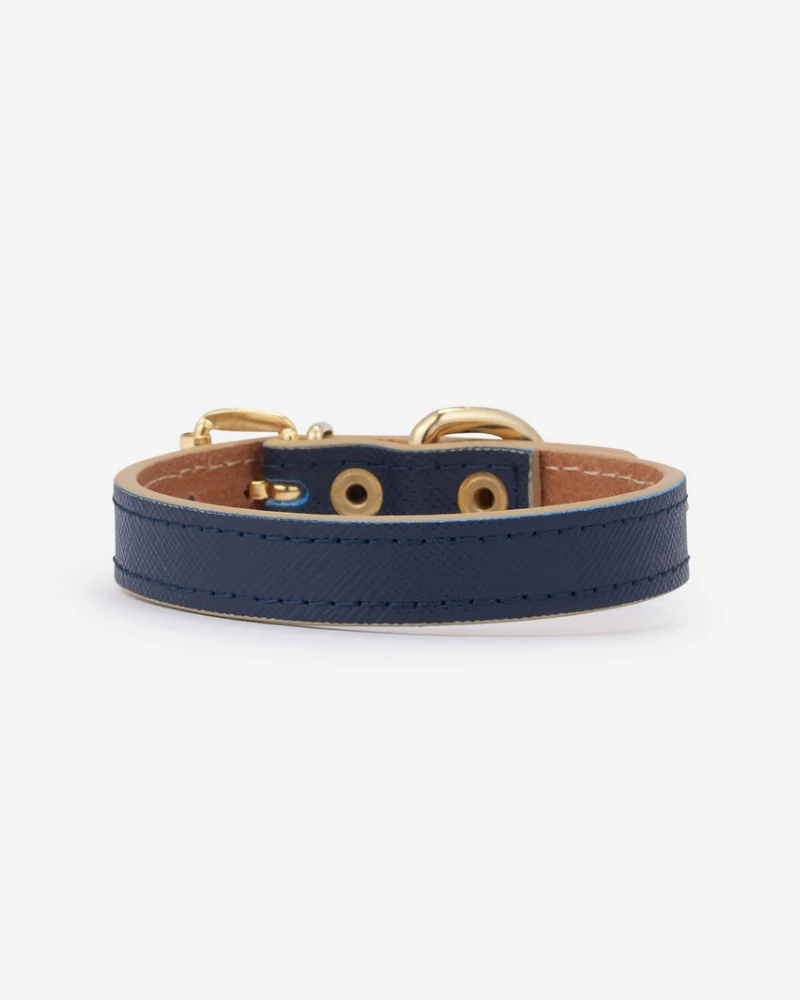 Small Dog Collar in Navy Leather (Made in Italy) (FINAL SALE) - Image 3