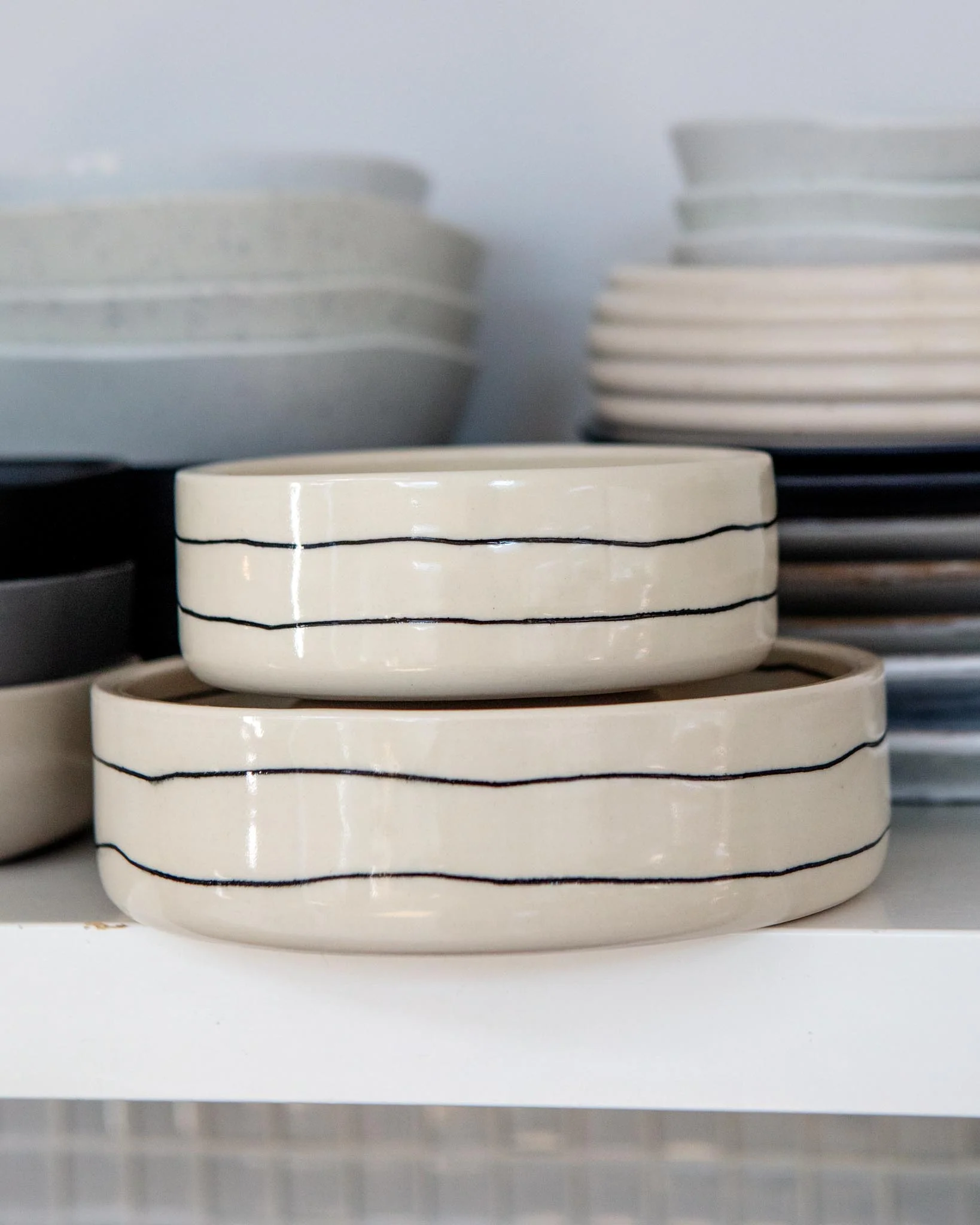 Black + White Stripe Bowl (Dog & Co. Exclusive)