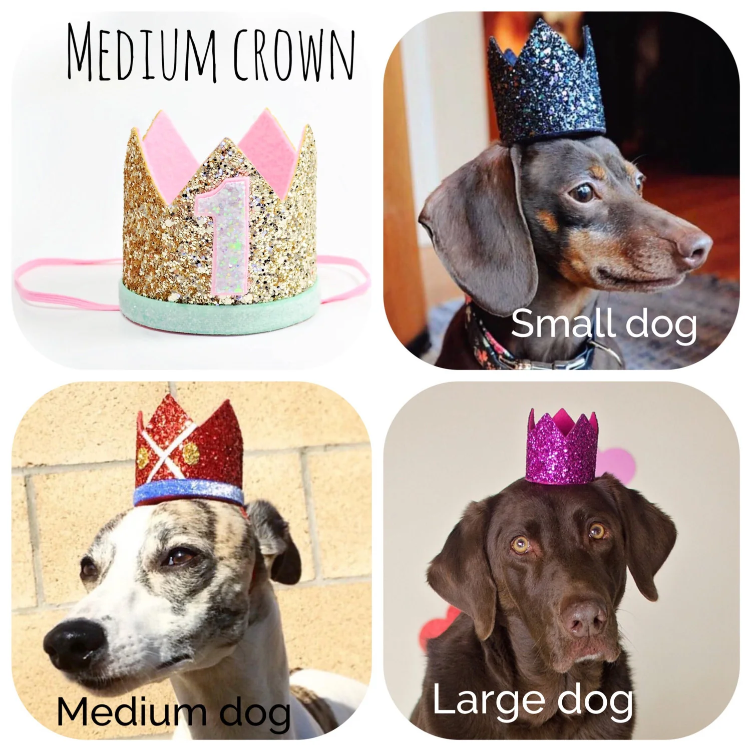 BUSTER'S PARTY SHOP | Lilac Glitter Crown with Peach Trim - Image 4