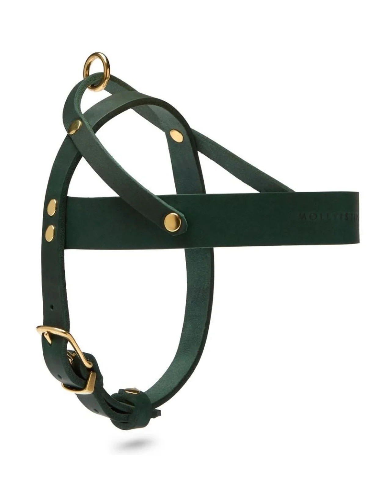 Butter Leather Dog Harness in Forest Green (Made in Austria)