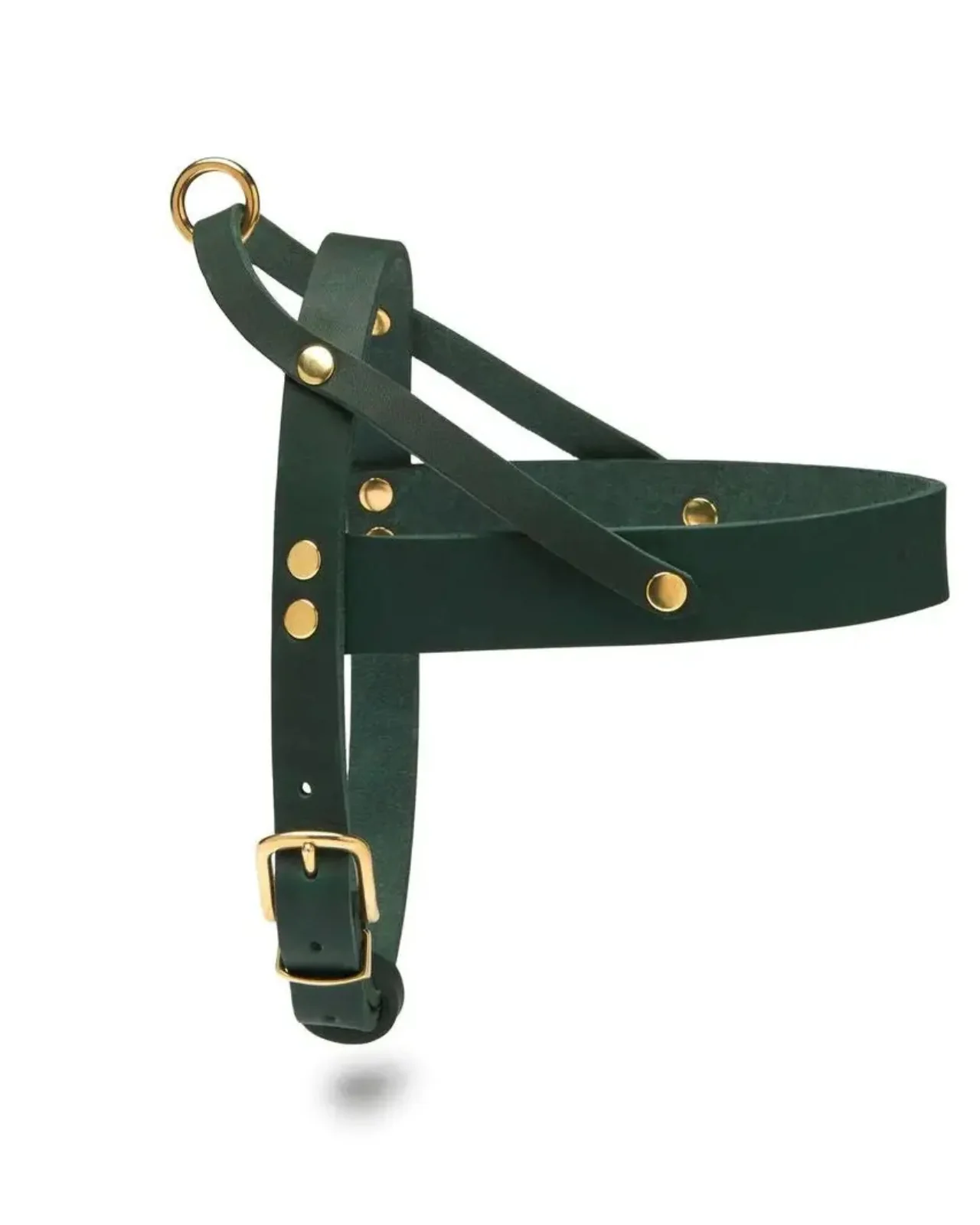 Butter Leather Dog Harness in Forest Green (Made in Austria) - Image 2