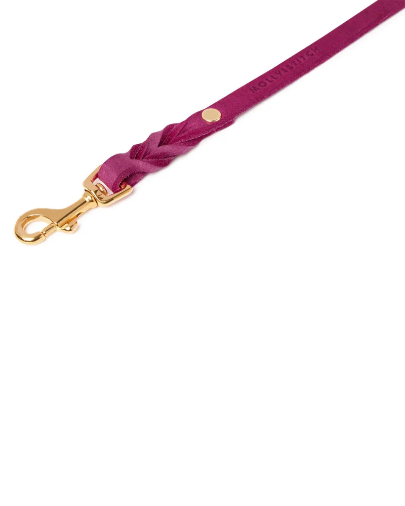 Butter Leather Dog Leash in Sahara Flamingo (Made in Austria) - Image 3