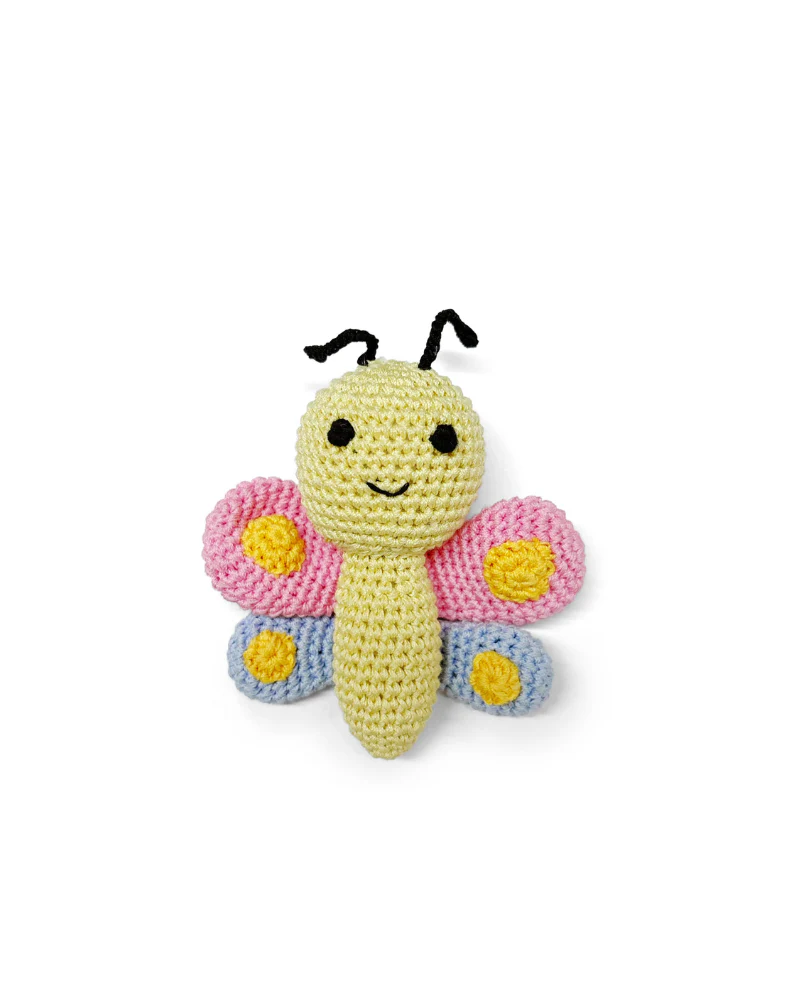 Butterfly Squeaky Knit Dog Toy - Image 2