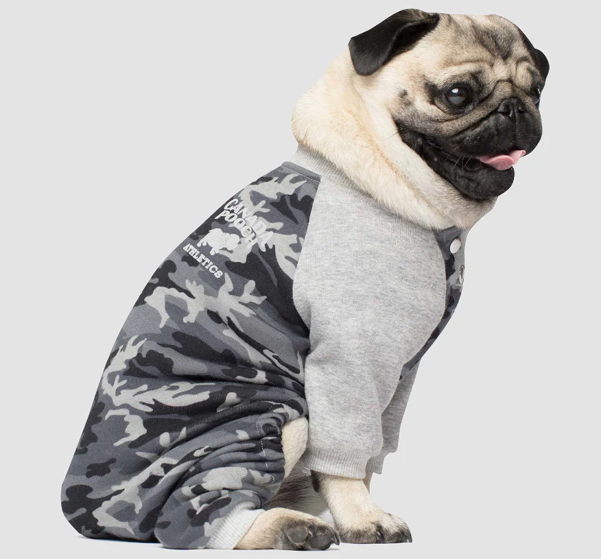 CANADA POOCH | Frosty Fleece Sweatsuit in Grey Camo