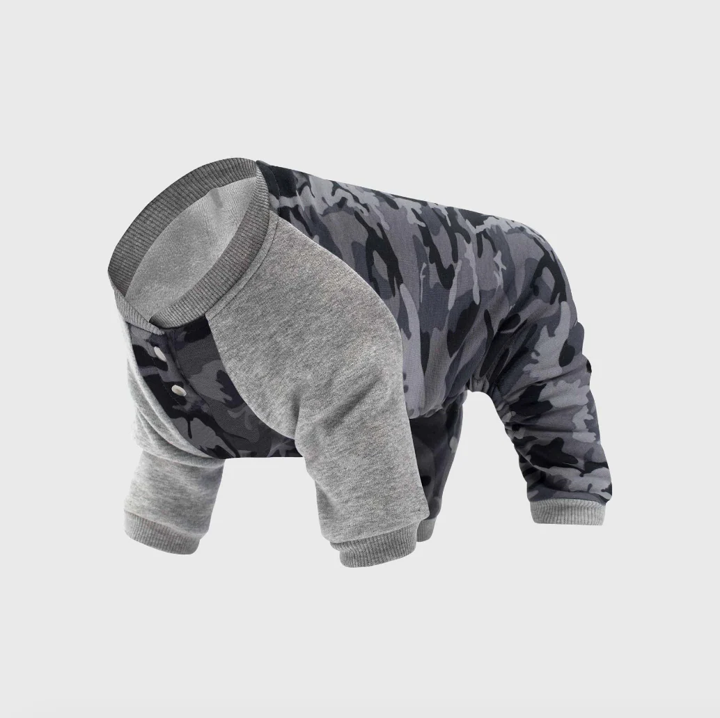 CANADA POOCH | Frosty Fleece Sweatsuit in Grey Camo - Image 4