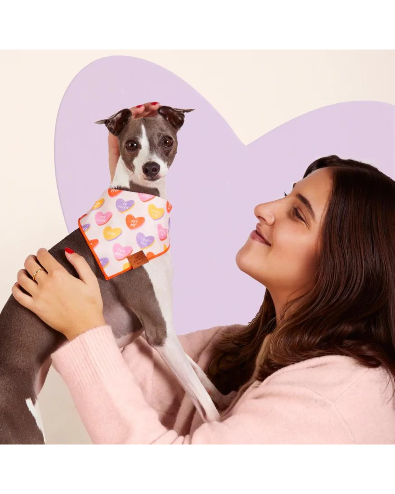 Candy Hearts Dog Bandana (Made in the USA) (FINAL SALE) - Image 3