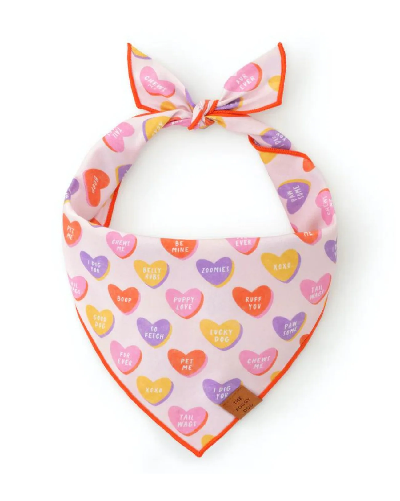 Candy Hearts Dog Bandana (Made in the USA) (FINAL SALE) - Image 4