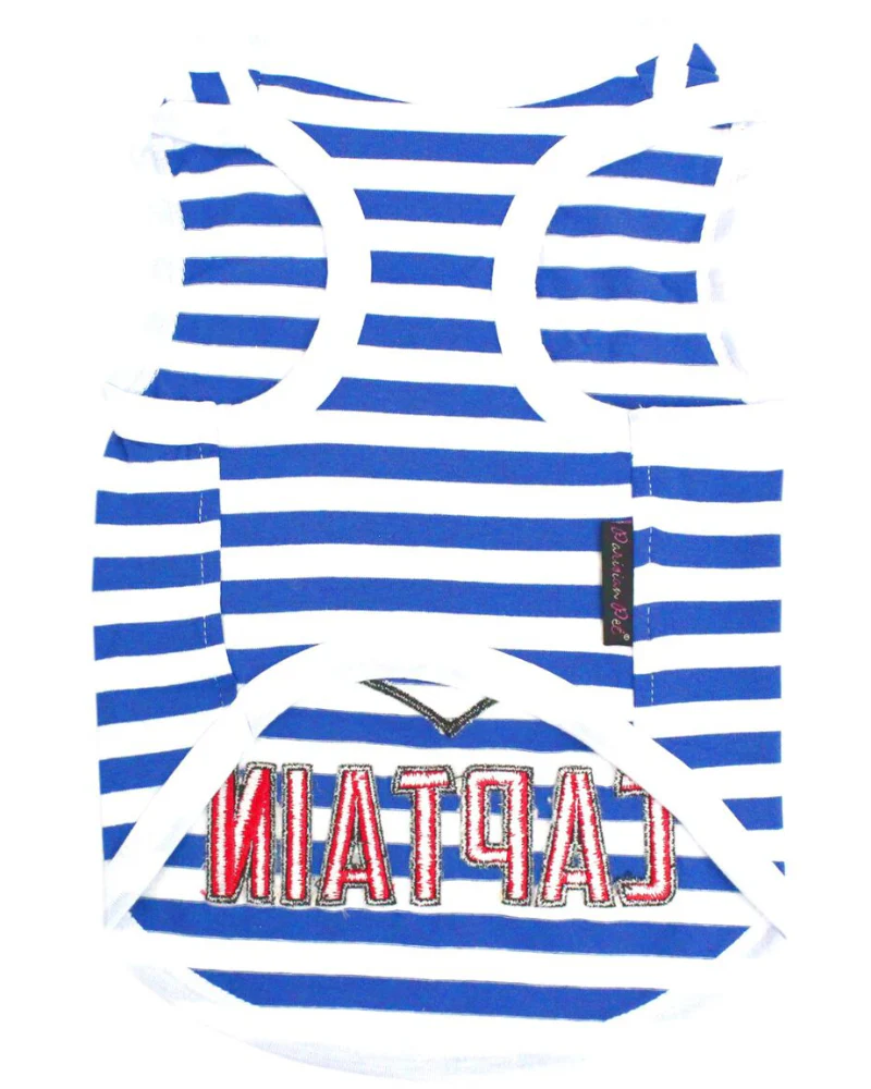 Captain Dog Tank Top in Blue & White Stripe (FINAL SALE) - Image 6