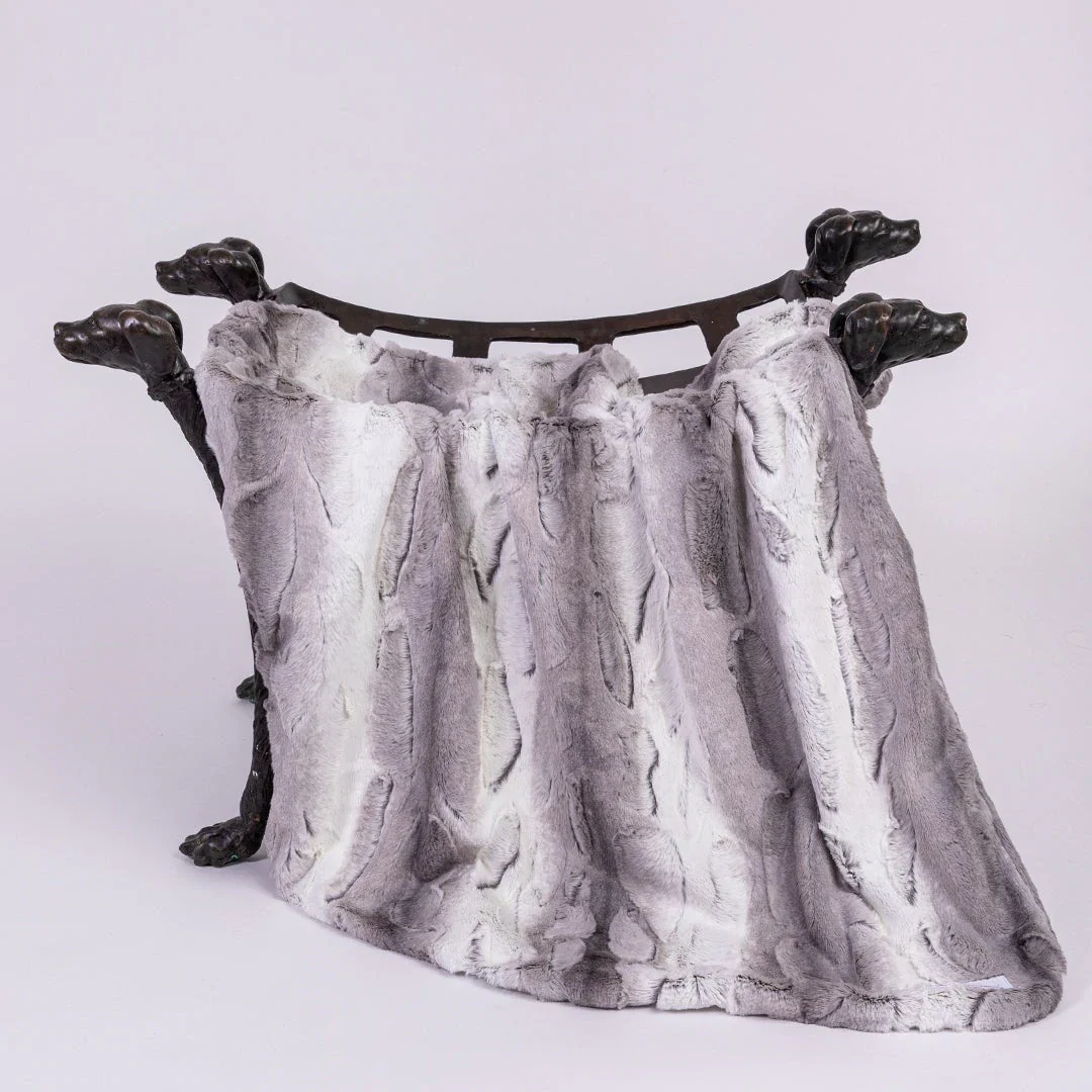 Cashmere Collection Faux-Fur Dog Bed in Soft Grey (Custom/Direct-Ship) (Made in the USA) - Image 4