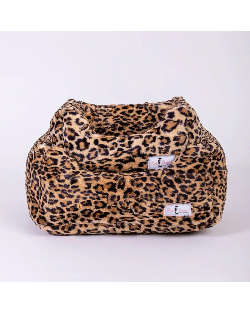 Cashmere Collection Faux-Fur Dog Bed in Leopard (Custom/Direct-Ship) (Made in the USA) - Image 2
