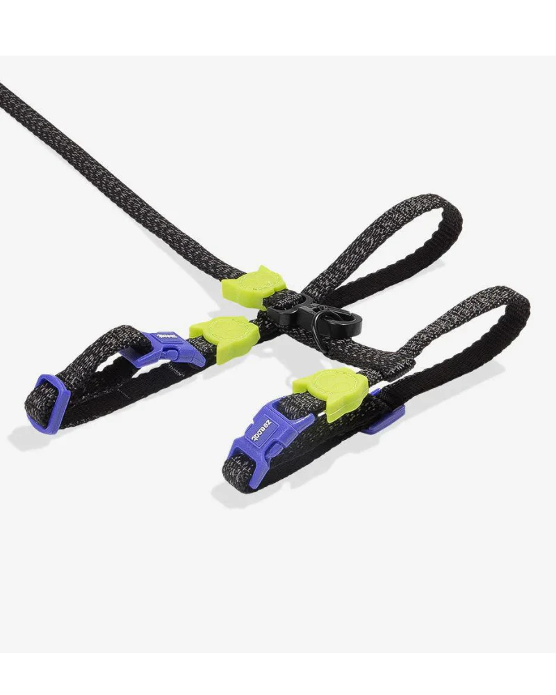 Cat Harness with Leash in Nox Black Reflective - Image 2