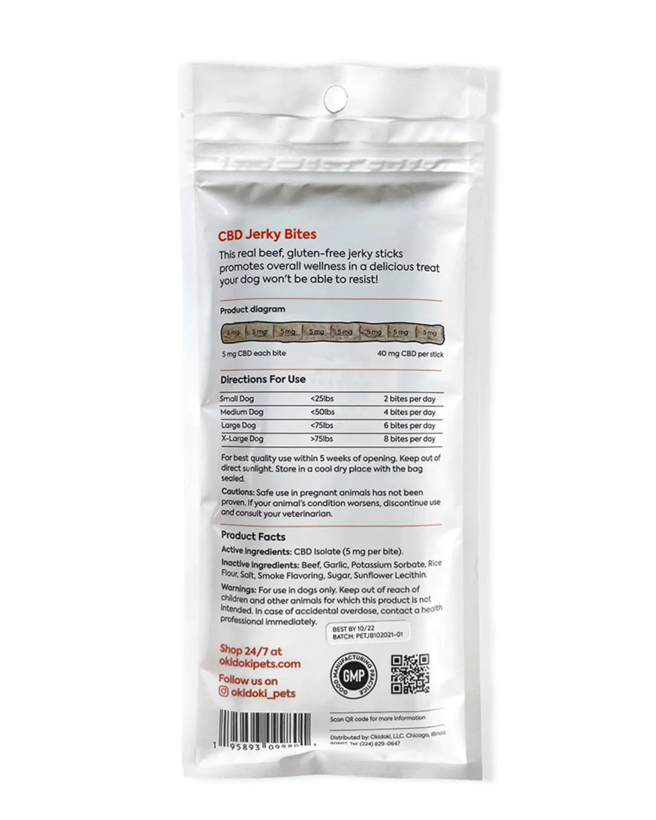 CBD Jerky Bites in Beef Flavor (200 mg Five Pack) (Made in the USA) - Image 3