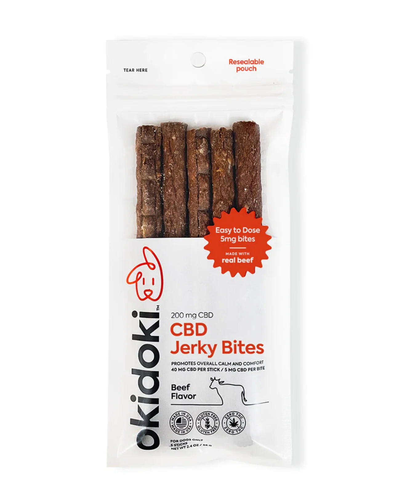 CBD Jerky Bites in Beef Flavor (200 mg Five Pack) (Made in the USA) - Image 2