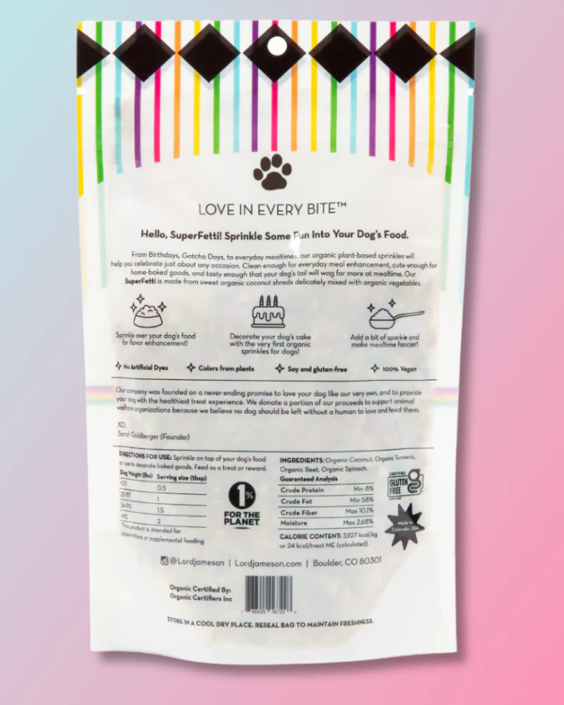 Celebration SuperFetti Organic Dog Sprinkles (Vegan) - Image 3