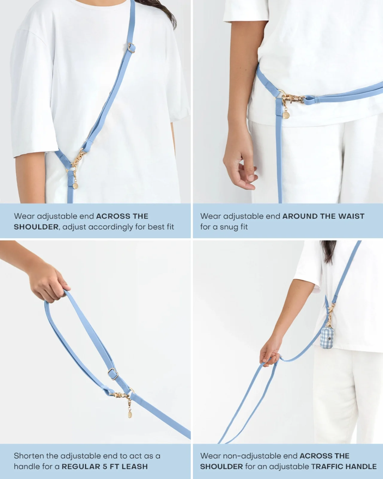 4-in-1 Convertible Hands Free Dog Leash in Chai Brown - Image 3