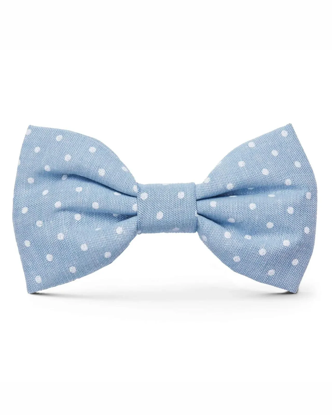 Chambray Dots Dog Bow Tie (Made in the USA) (FINAL SALE) - Image 2