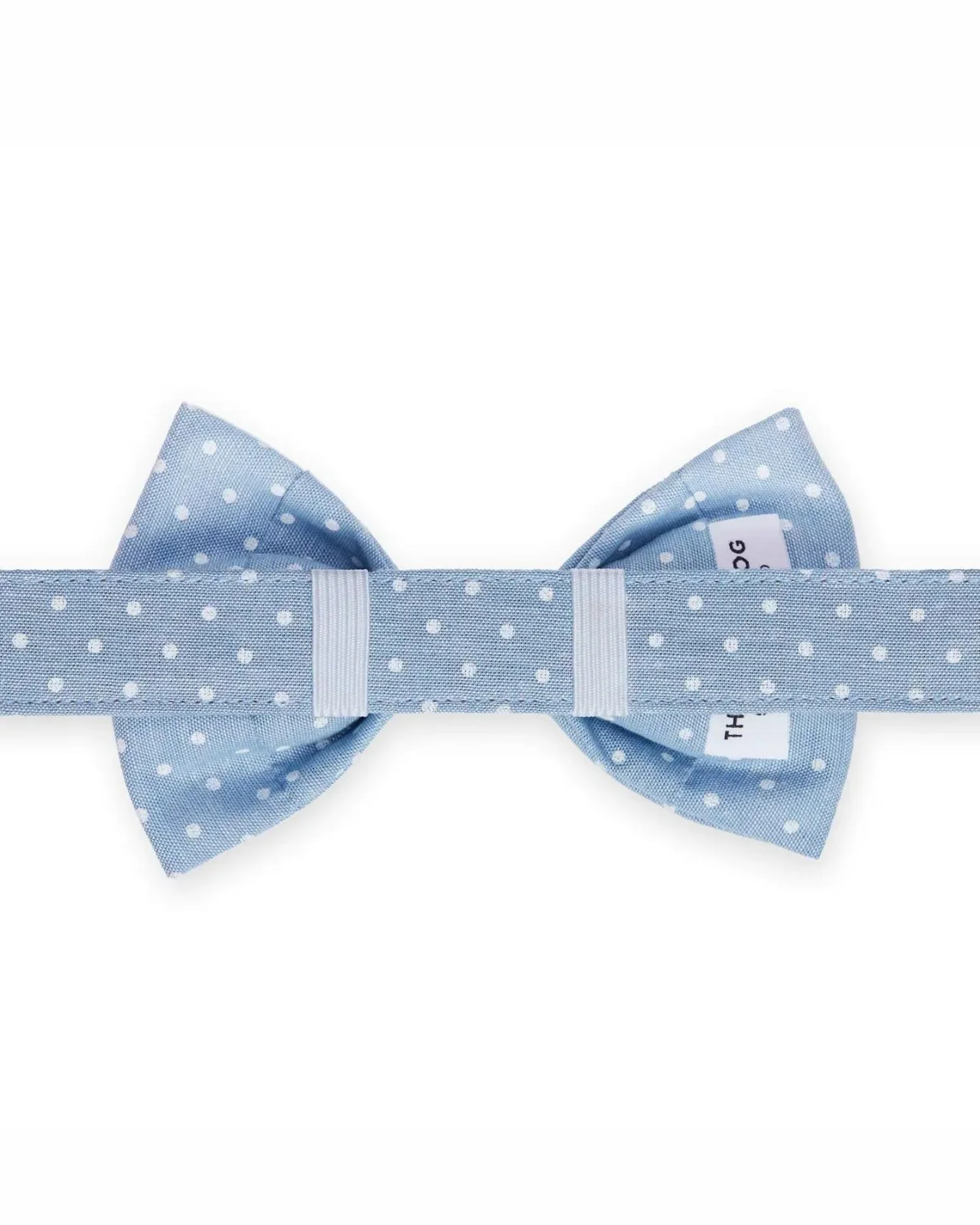 Chambray Dots Dog Bow Tie (Made in the USA) (FINAL SALE) - Image 3