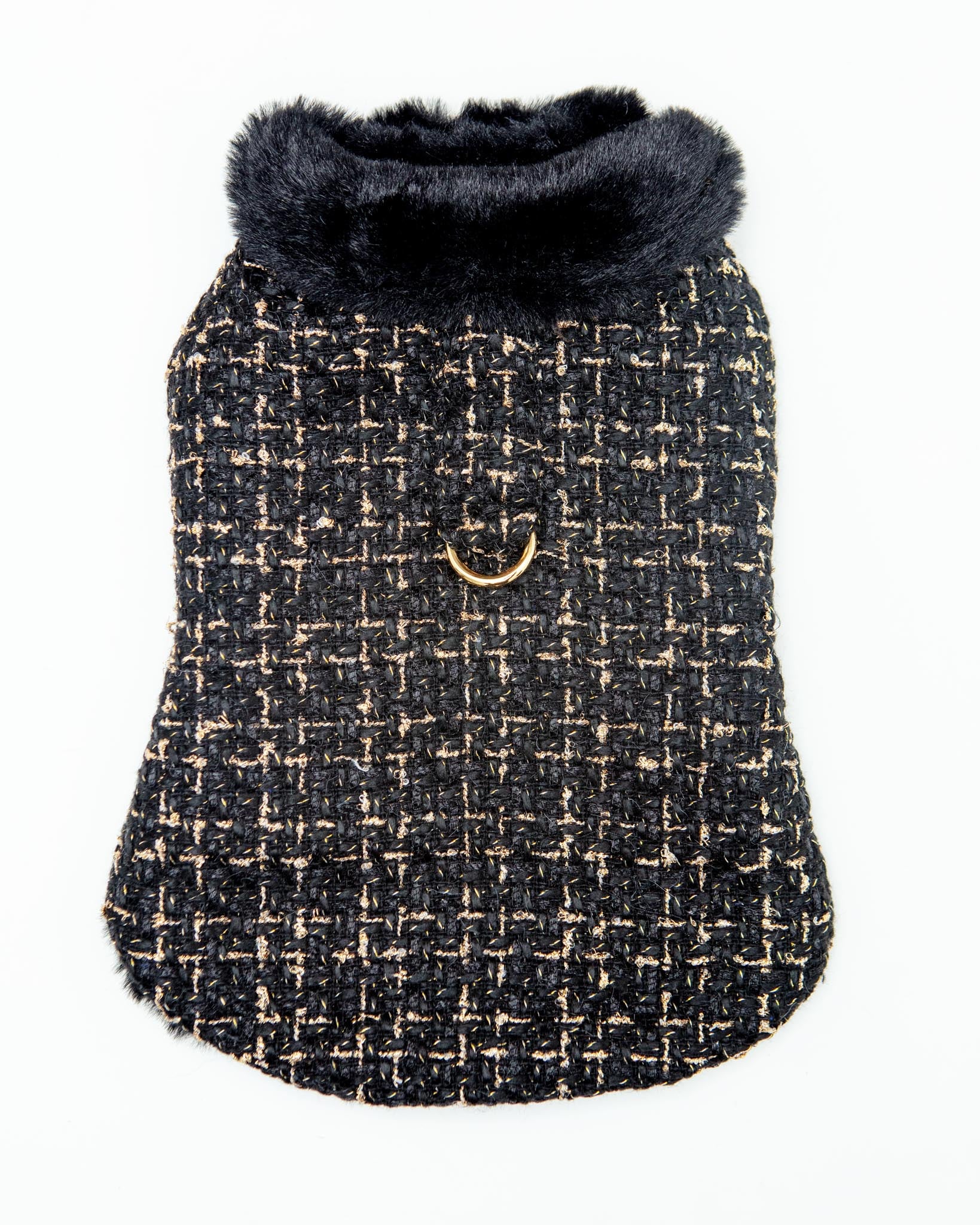Chantel Tweed Dog Coat in Black (FINAL SALE) - Image 3