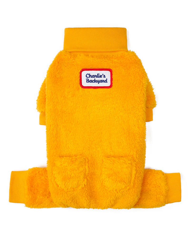 Monster Fleece Warmer Dog Onesie in Yellow (FINAL SALE)