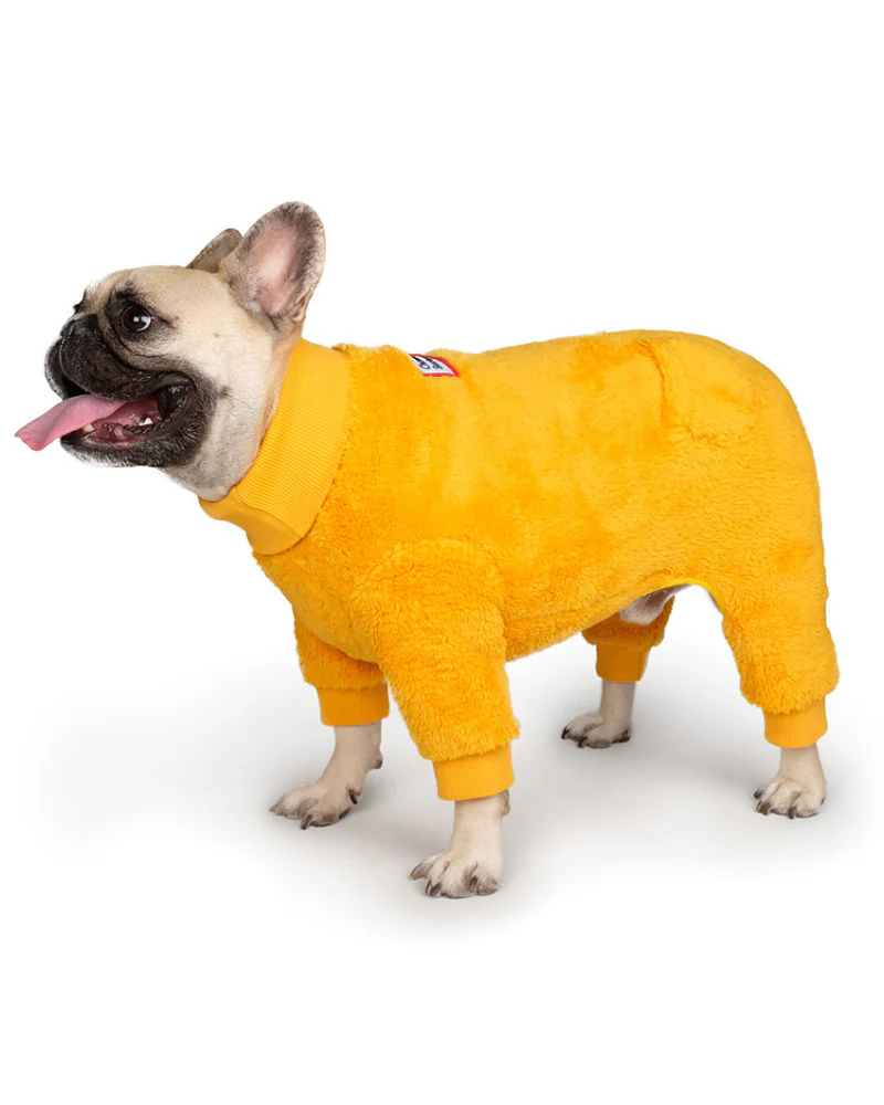 Monster Fleece Warmer Dog Onesie in Yellow (FINAL SALE) - Image 2