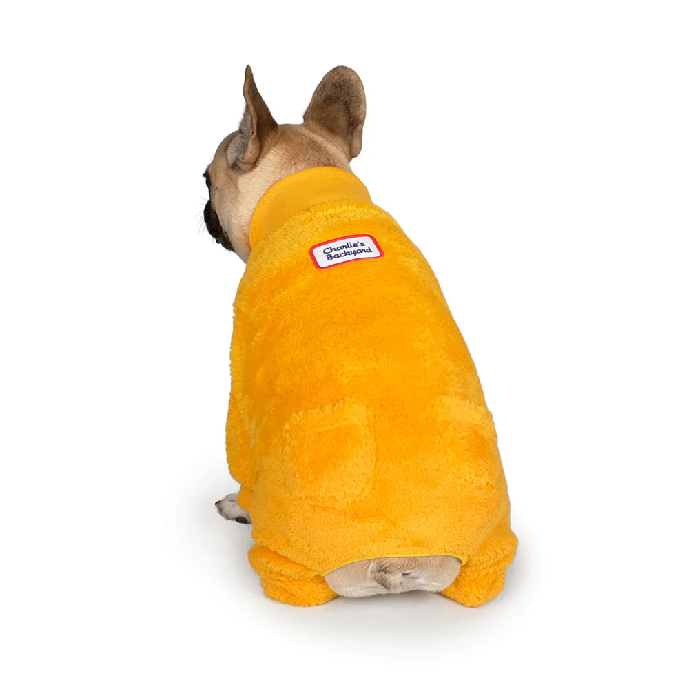 Monster Fleece Warmer Dog Onesie in Yellow (FINAL SALE) - Image 3