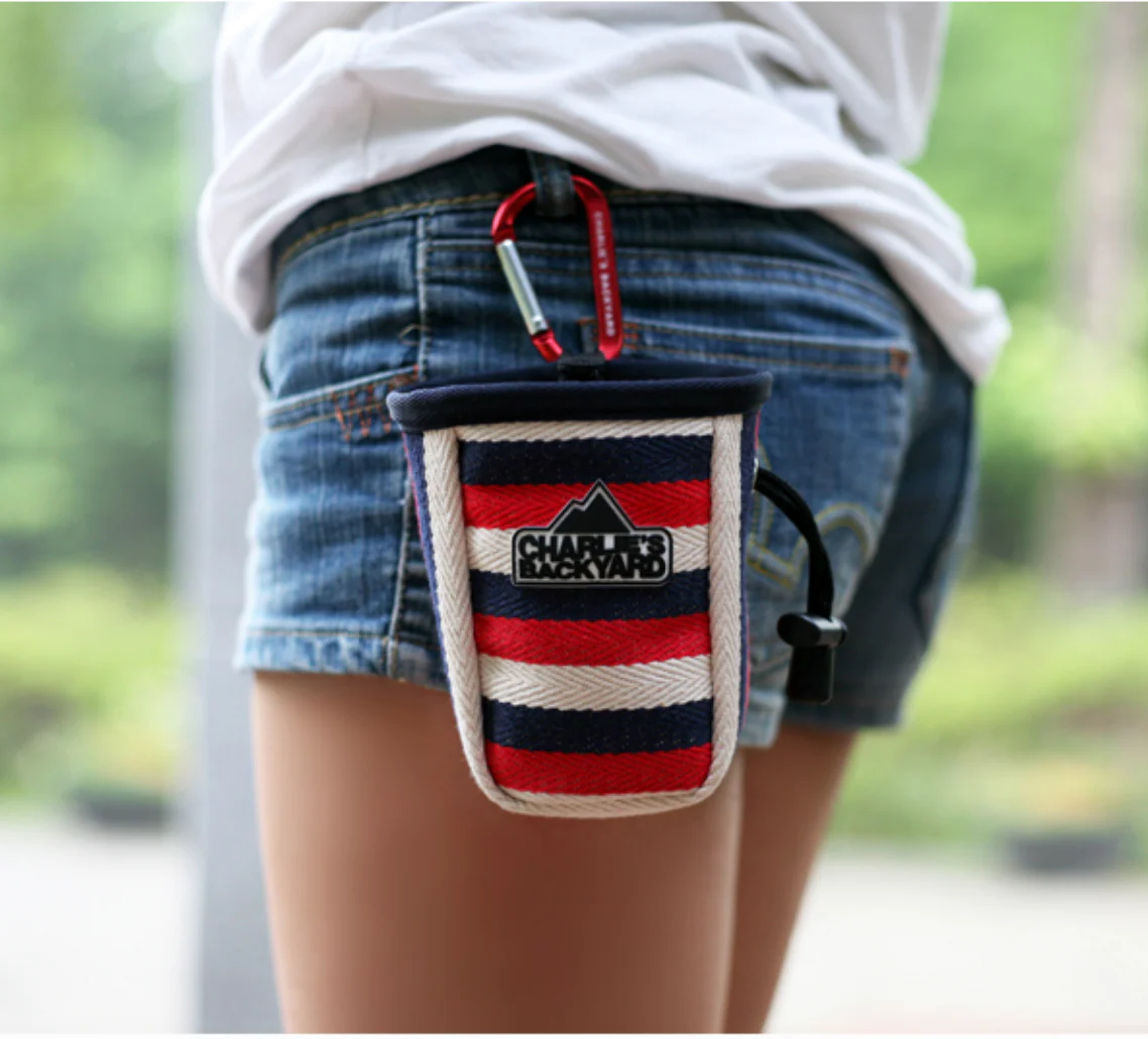 Dog Treat Bag in Navy Stripe - Image 4