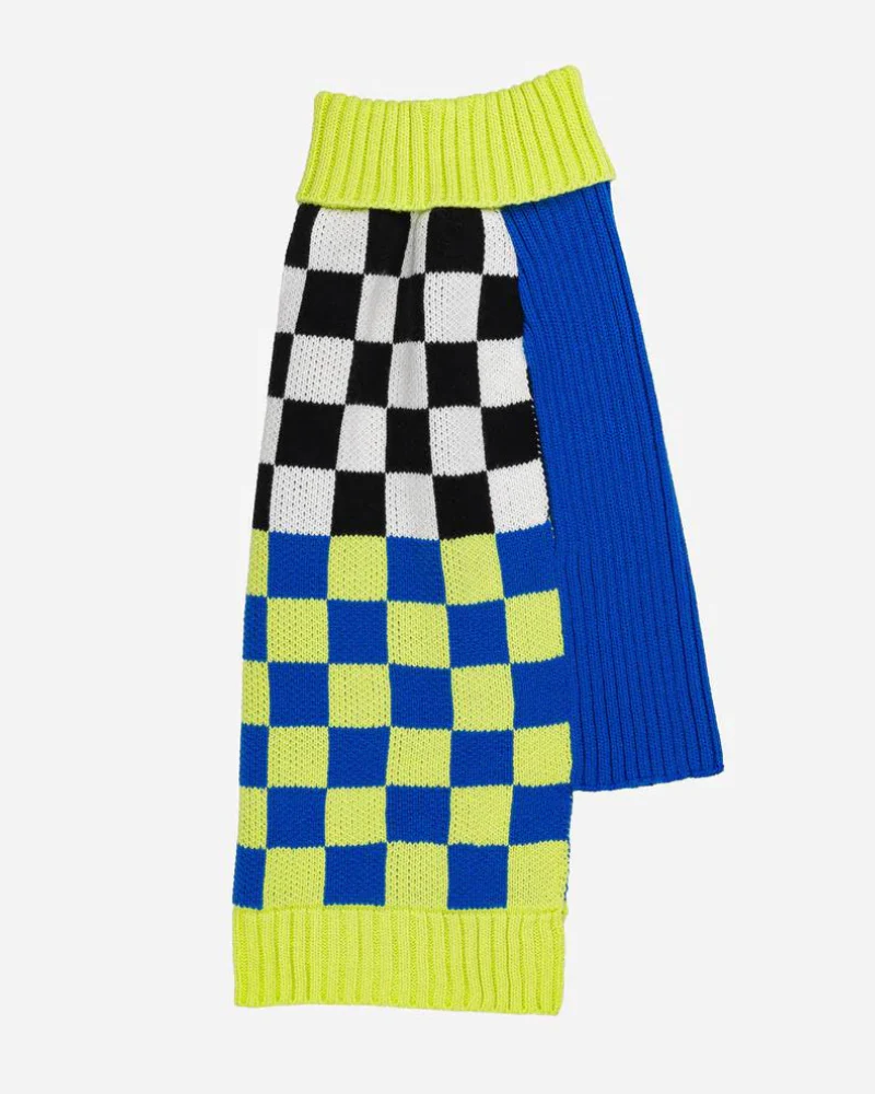 Checkerboard Dog Sweater in Lime & Cobalt (FINAL SALE) - Image 3