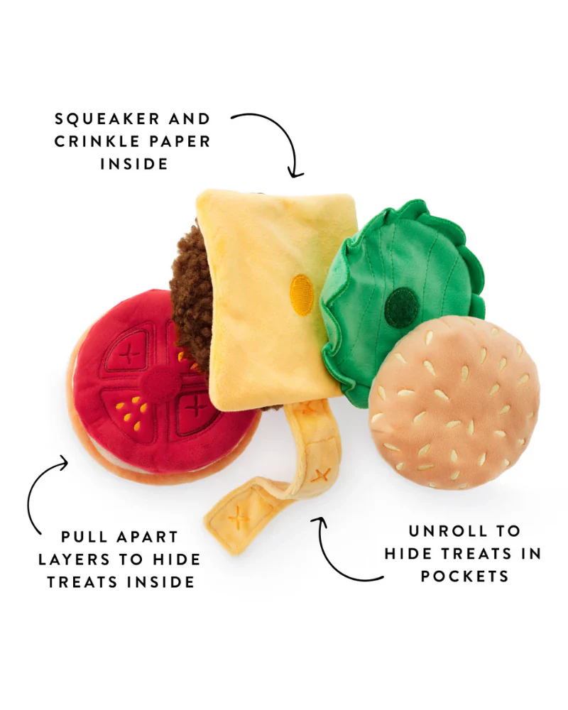 Cheeseburger Interactive Snuffle Dog Toy - Image 5