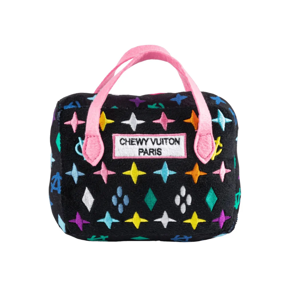 Chewy Vuiton Bag Squeaky Dog Toy in Black Monogram - Image 2