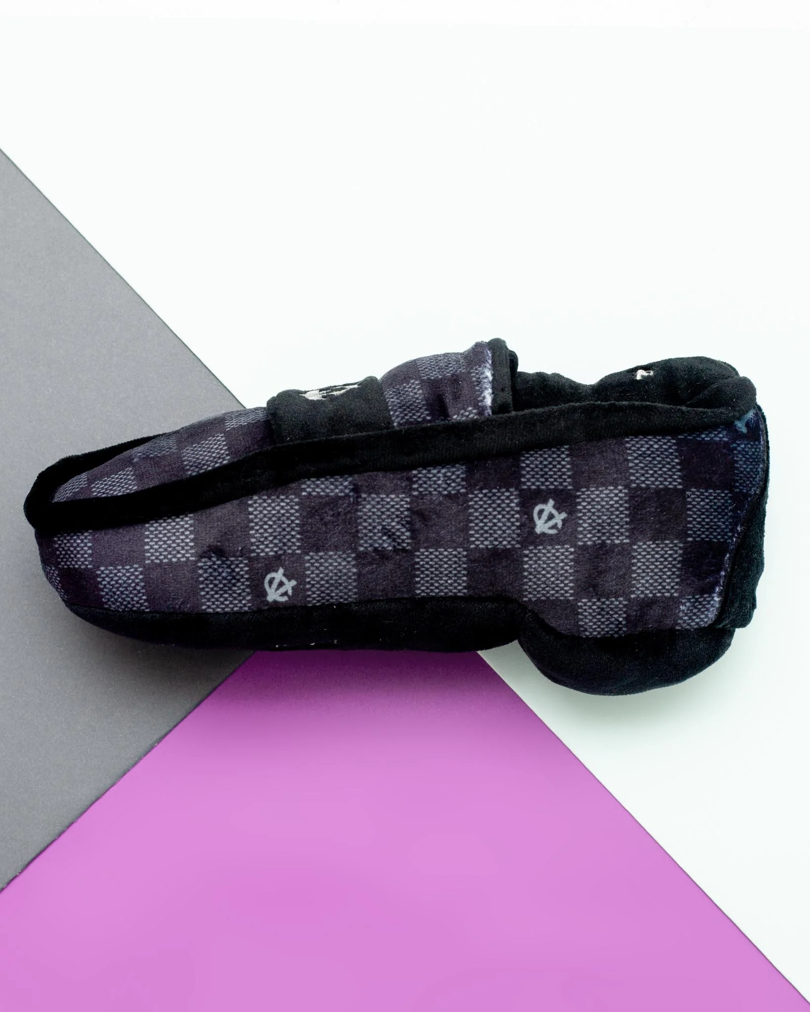 Chewy Vuiton Black Checker Loafer Squeaky Plush Dog Toy - Image 2