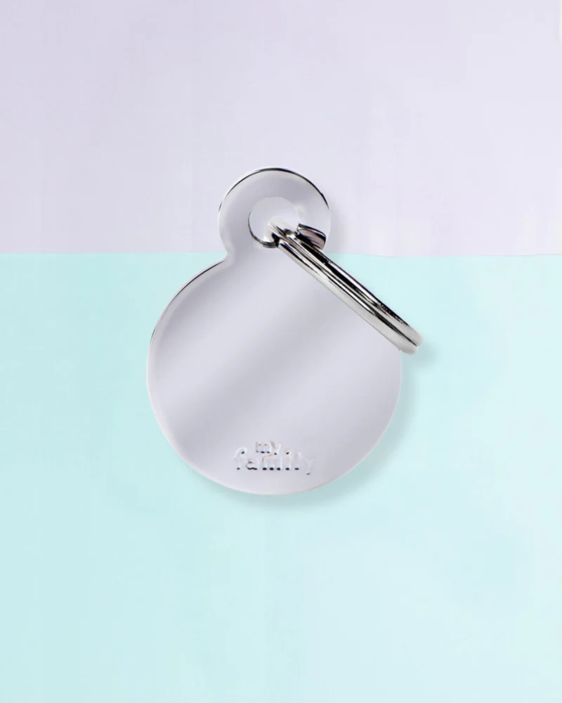 Chic Circle Chrome Custom Pet ID Tag
