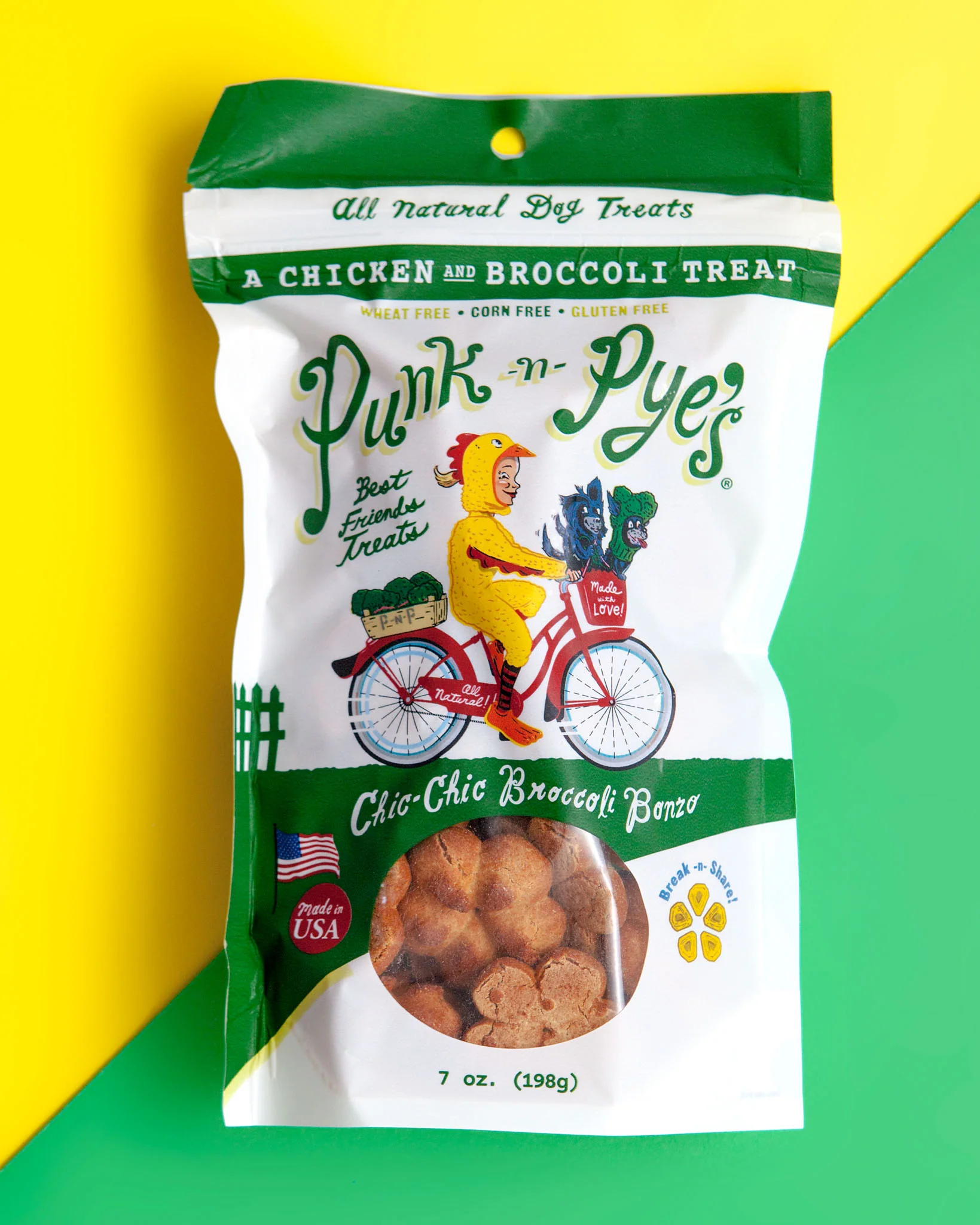 Chicken & Broccoli Gluten Free Dog Treats (Made in the USA)
