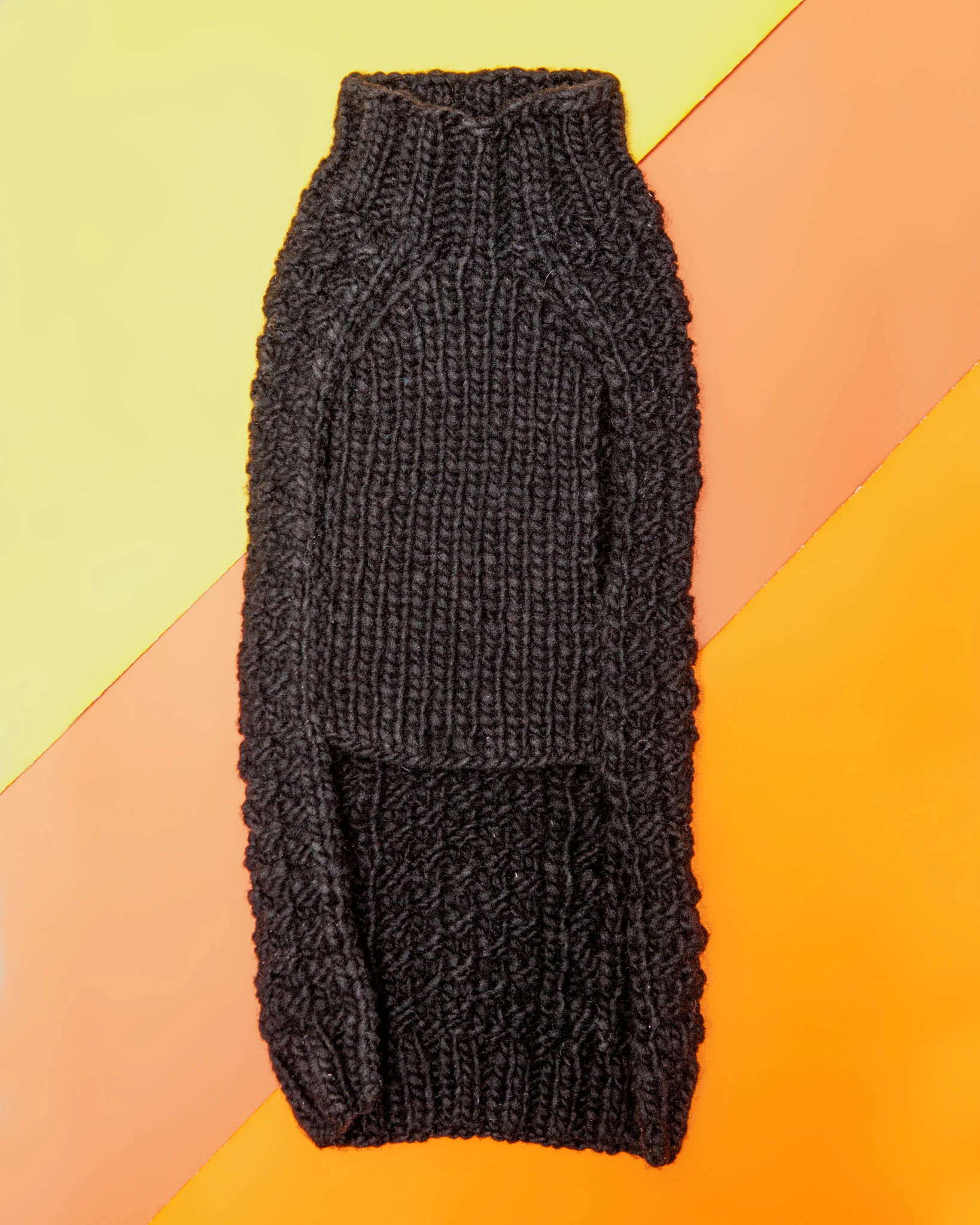 Sleeveless Cable Knit Wool Dog Sweater in Black (Dog & Co. Exclusive) << CLEARANCE >> - Image 2