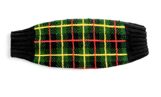 Navy Tartan Plaid Wool Knit Dog Sweater (FINAL SALE) - Image 5